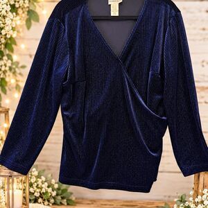 Fashion-bug Women's Navy and Blue Blouse